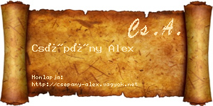 Csépány Alex névjegykártya