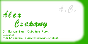 alex csepany business card